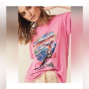 RESERVED💫 Spell Daydream Biker Tee Shirt Flamingo Pink sz S